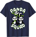Cute Panda Family Graphic - Panda Squad T-Shirt - Navy Blue