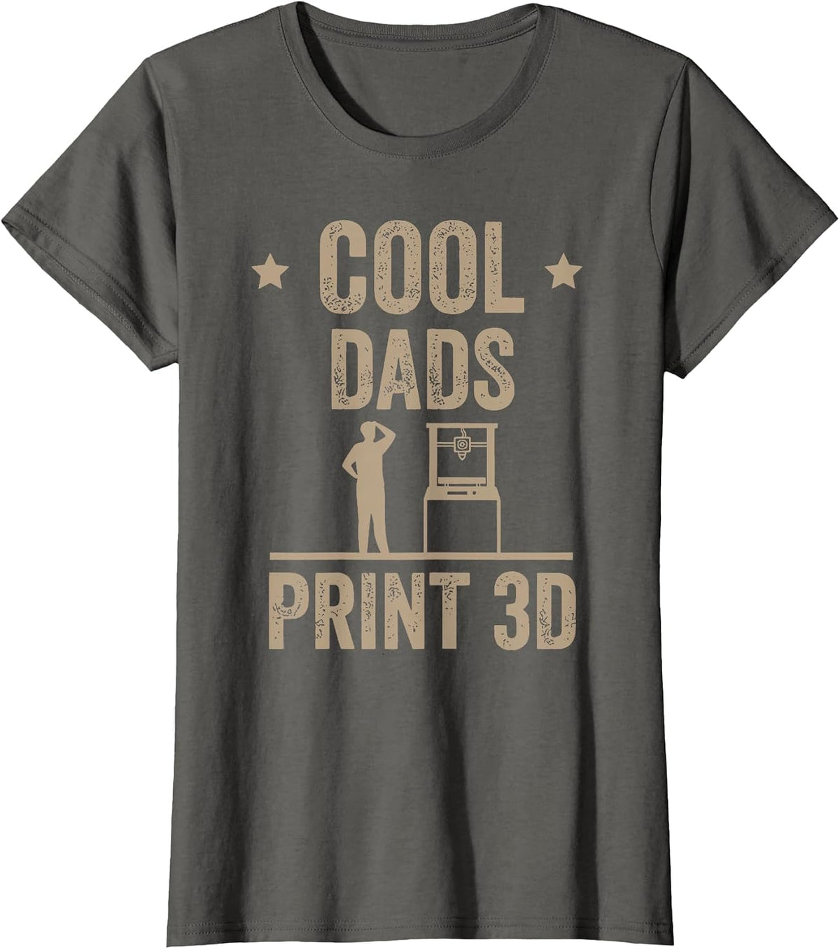 Cool Dads Print 3D Funny 3D Printer for Dad T-Shirt - Asphalt Grey