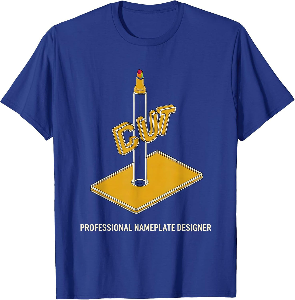 Professional Nameplate Designer Funny Teacher Tiny Humans T-Shirt - Royal Blue