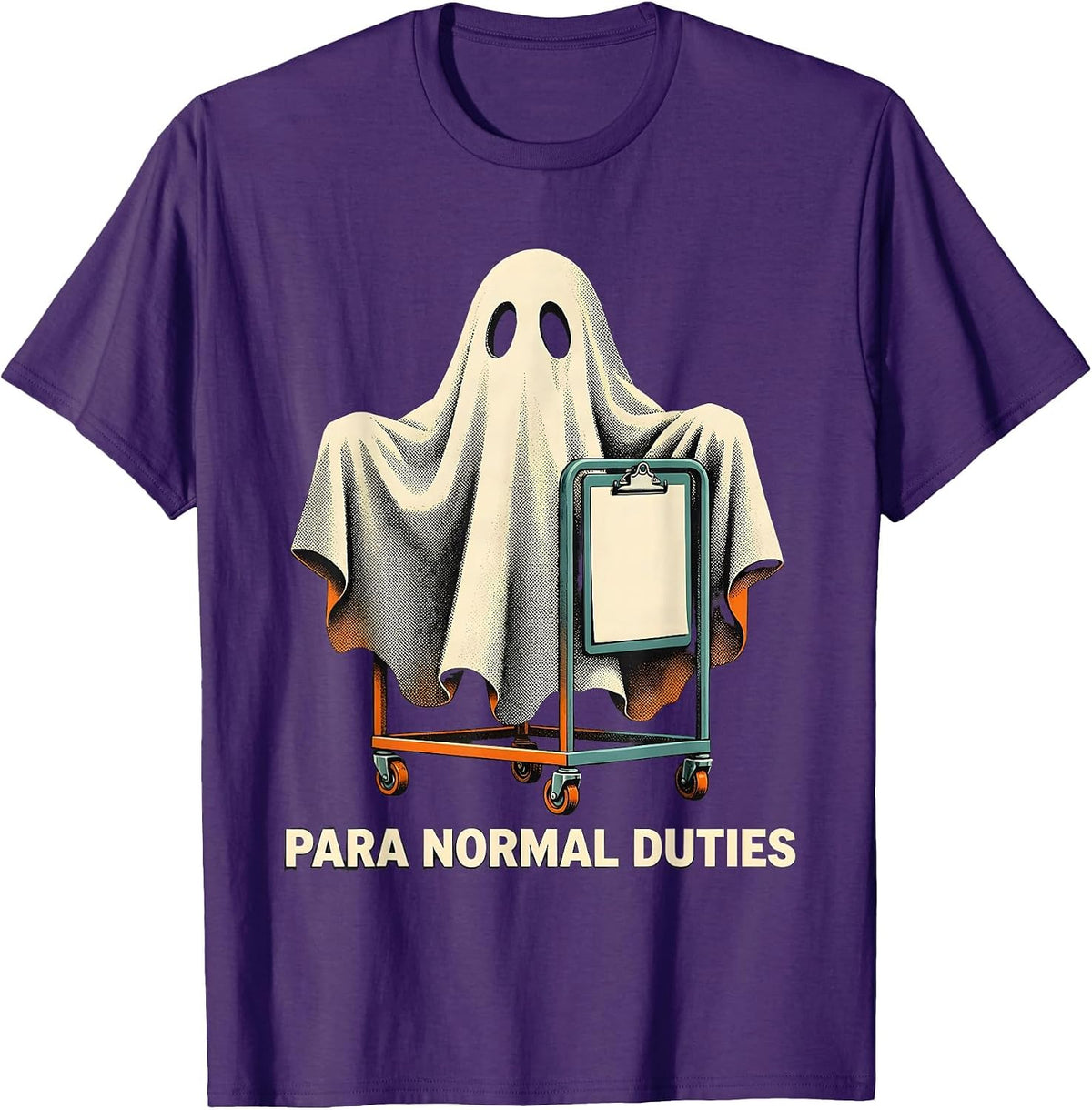 Para Normal Duties Screenprint Ghost Paraeducator Halloween T-Shirt - Purple