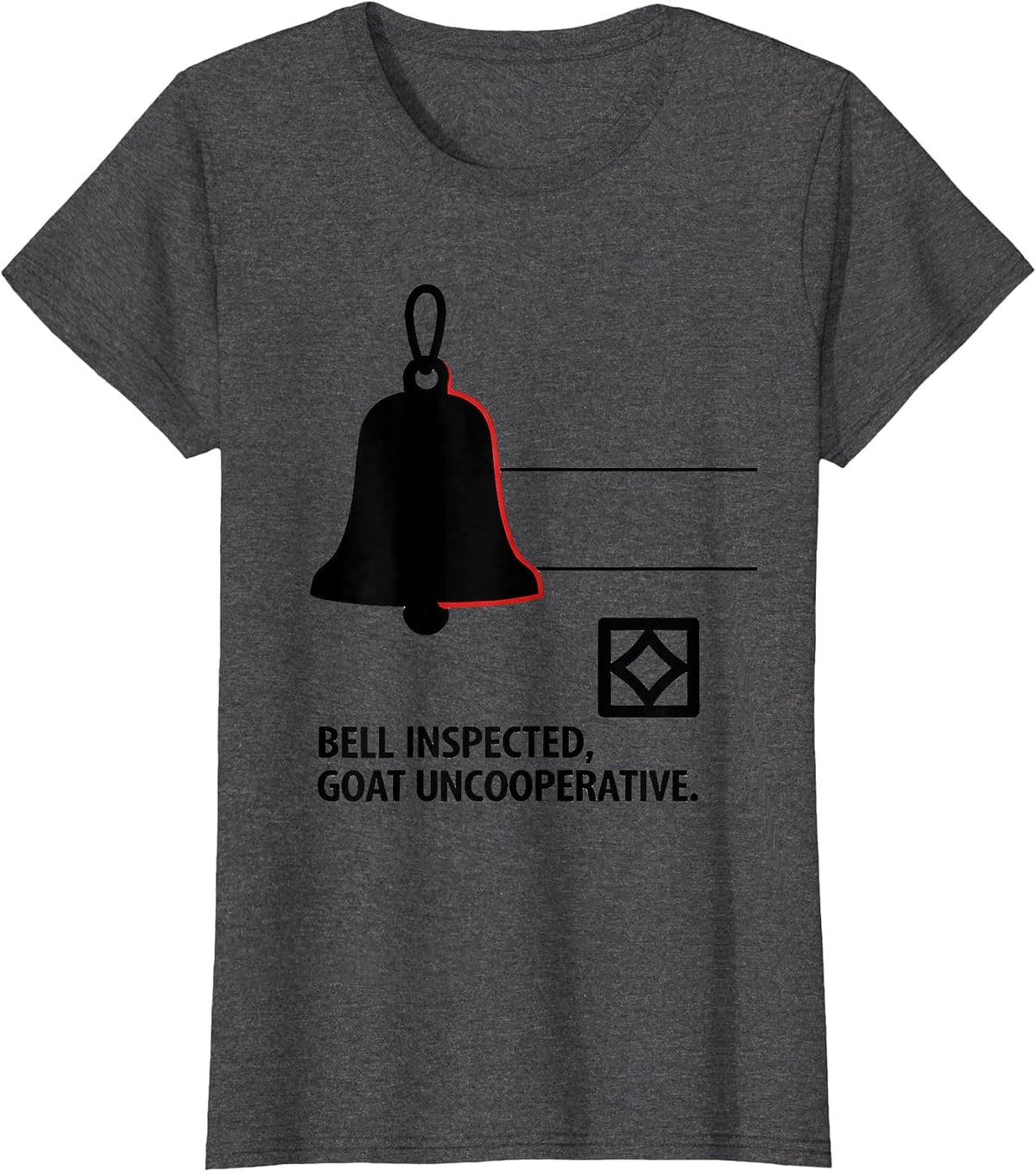 Women's Bell Inspected Goat Uncooperative Freemason Square T-Shirt - Dark Heather Grey