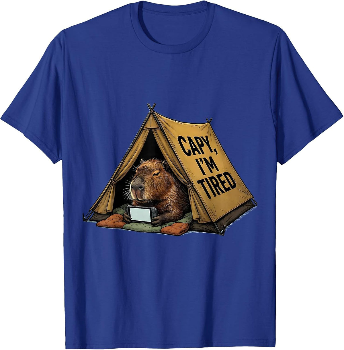 Capy, I'm Tired Funny Capybara Gamer Humor Video Games T-Shirt - Royal Blue