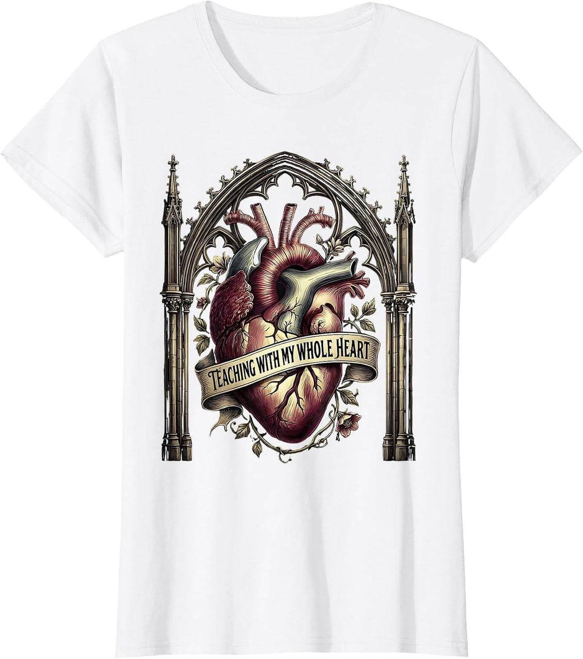 Teaching With My Whole Heart Special Ed Teacher T-Shirt - White