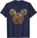 Disney Mickey Mouse Halloween Ghosts & Pumpkins Gradient T-Shirt - Navy Blue