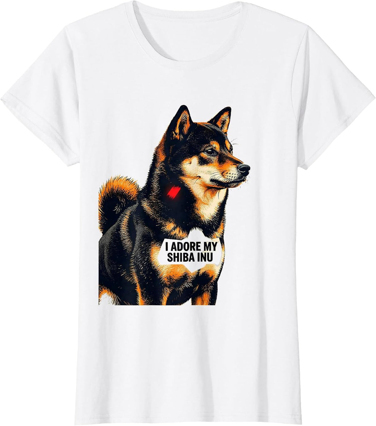 I Adore My Shiba Inu Risograph Cute Kawaii Dog Lover Gift T-Shirt - White