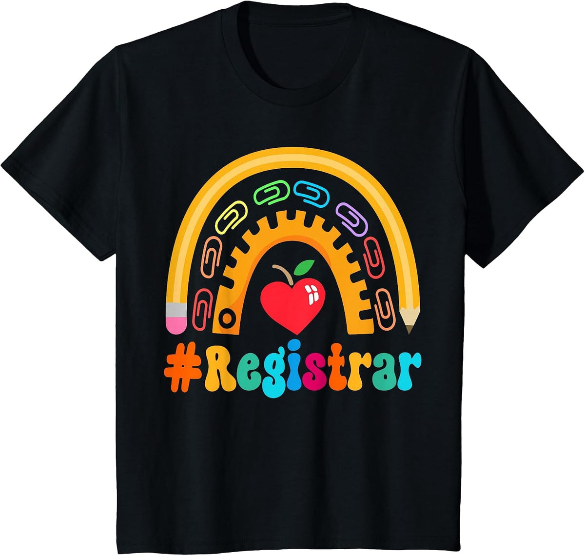 Registrar Appreciation Week Back to School 100th Day T-Shirt - Black