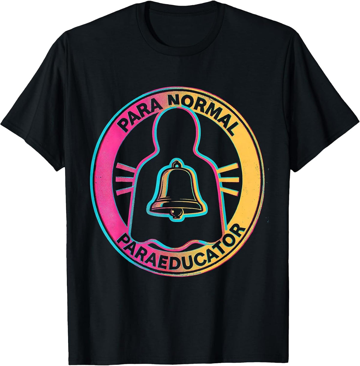 Men's Para Normal Paraeducator Risograph Ghost SPED Teacher T-Shirt - Black