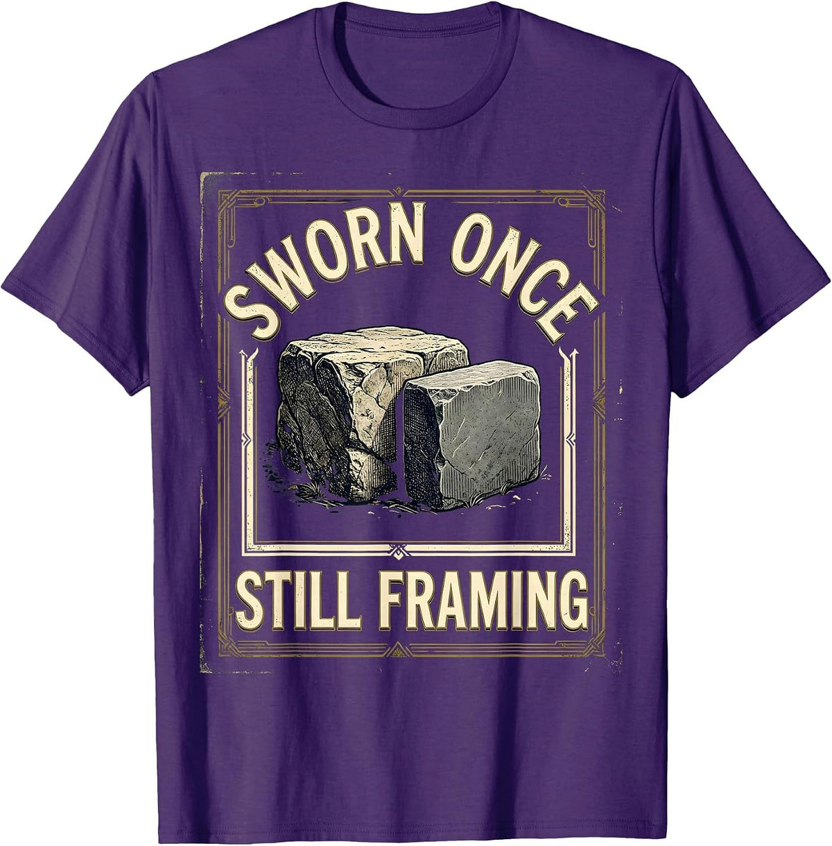 Men's Sworn Once Still Framing Vintage Freemason Fraternal Pride T-Shirt - Purple