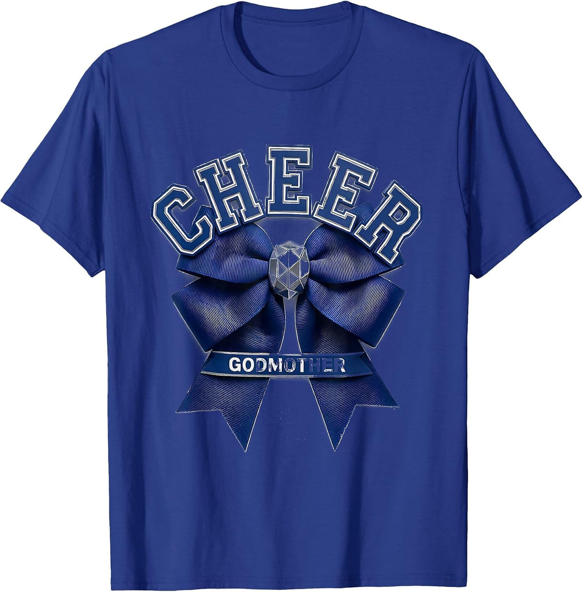 Cheer Godmother Coquette Bow Sport Cheerleader Team Spirit T-Shirt - Royal Blue