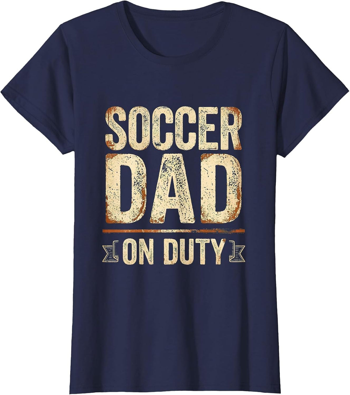 Women's Soccer Dad On Duty Graphic Design T-Shirt - Navy Blue