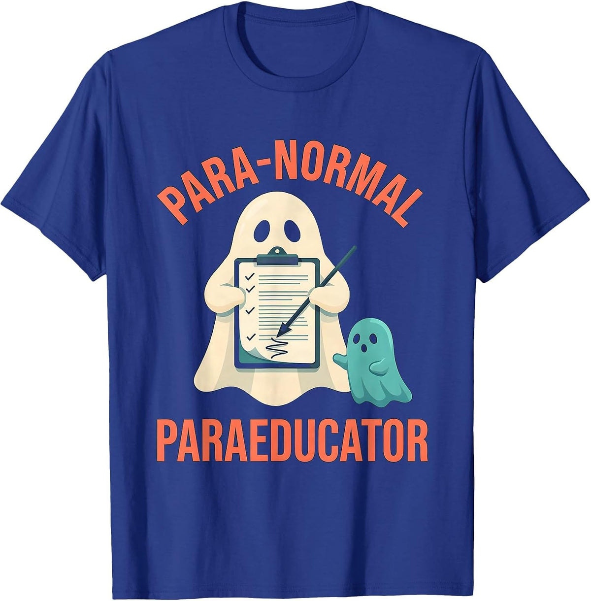 Men's Para-Normal Paraeducator Ghost Sped Teacher Halloween T-Shirt - Royal Blue