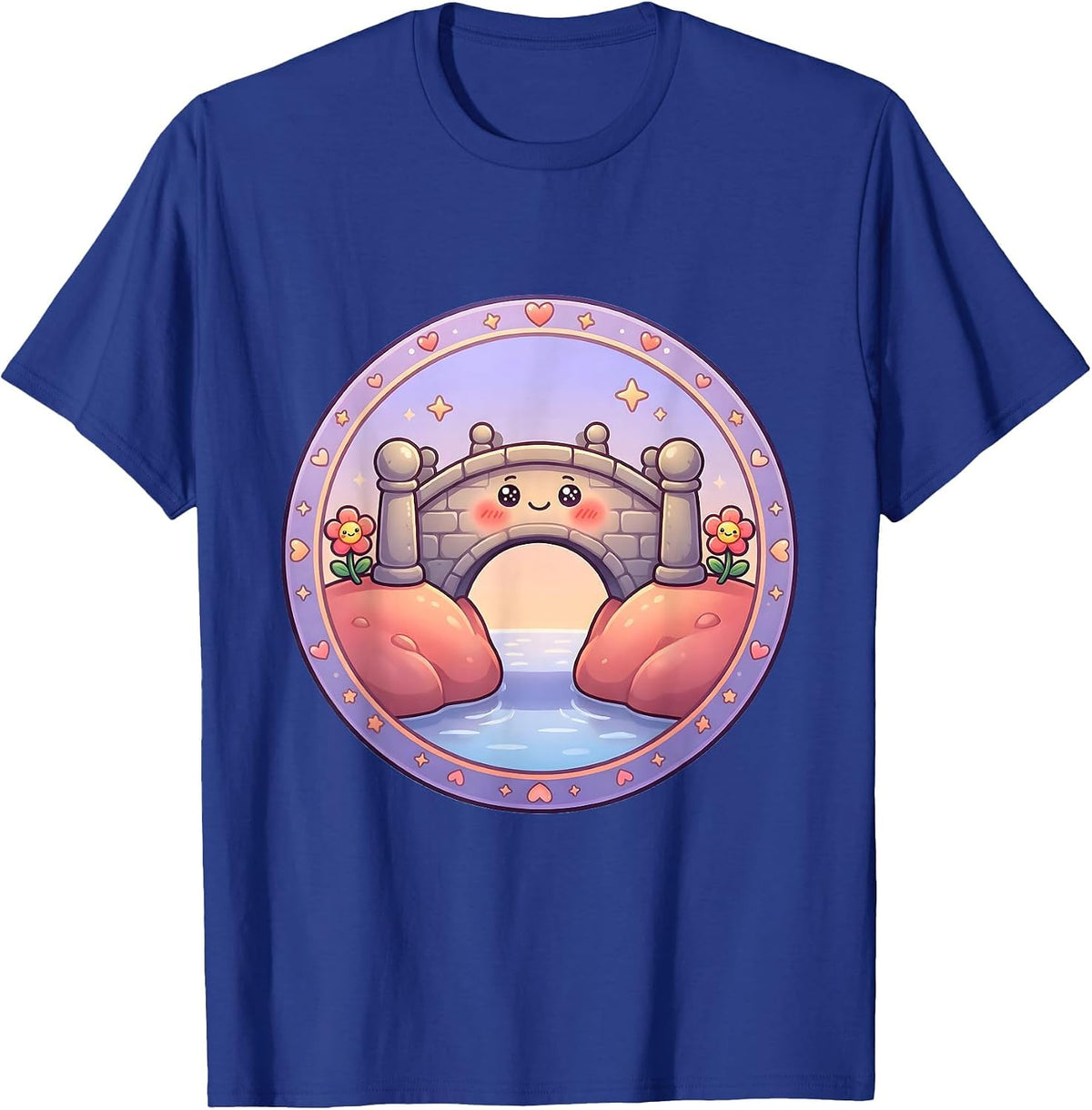 Bridge Over the Gap Graphic Design T-Shirt - Royal Blue