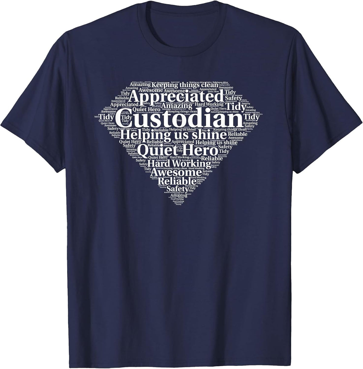 Custodian Appreciation Day Super Hero T Shirt T-Shirt - Navy Blue