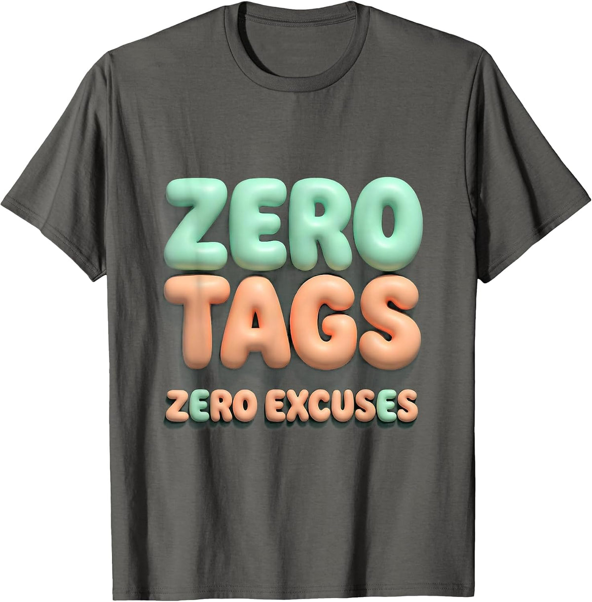 Men's Zero Tags Zero Excuses Hunting Graphic Design T-Shirt - Asphalt Grey