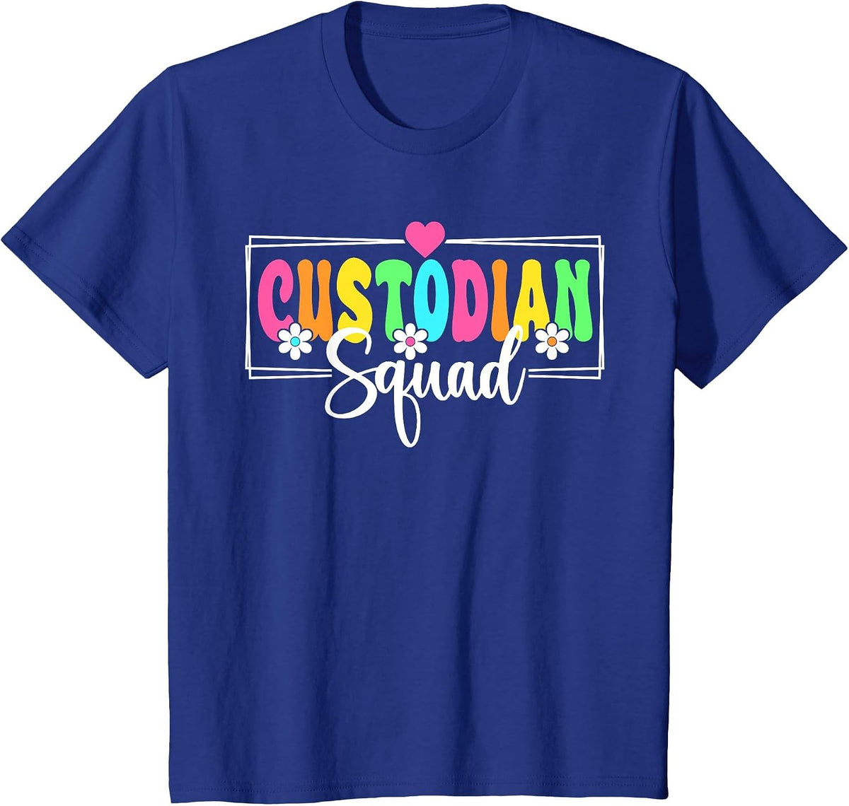Custodian Squad Back to School Teachers Students T-Shirt - Royal Blue