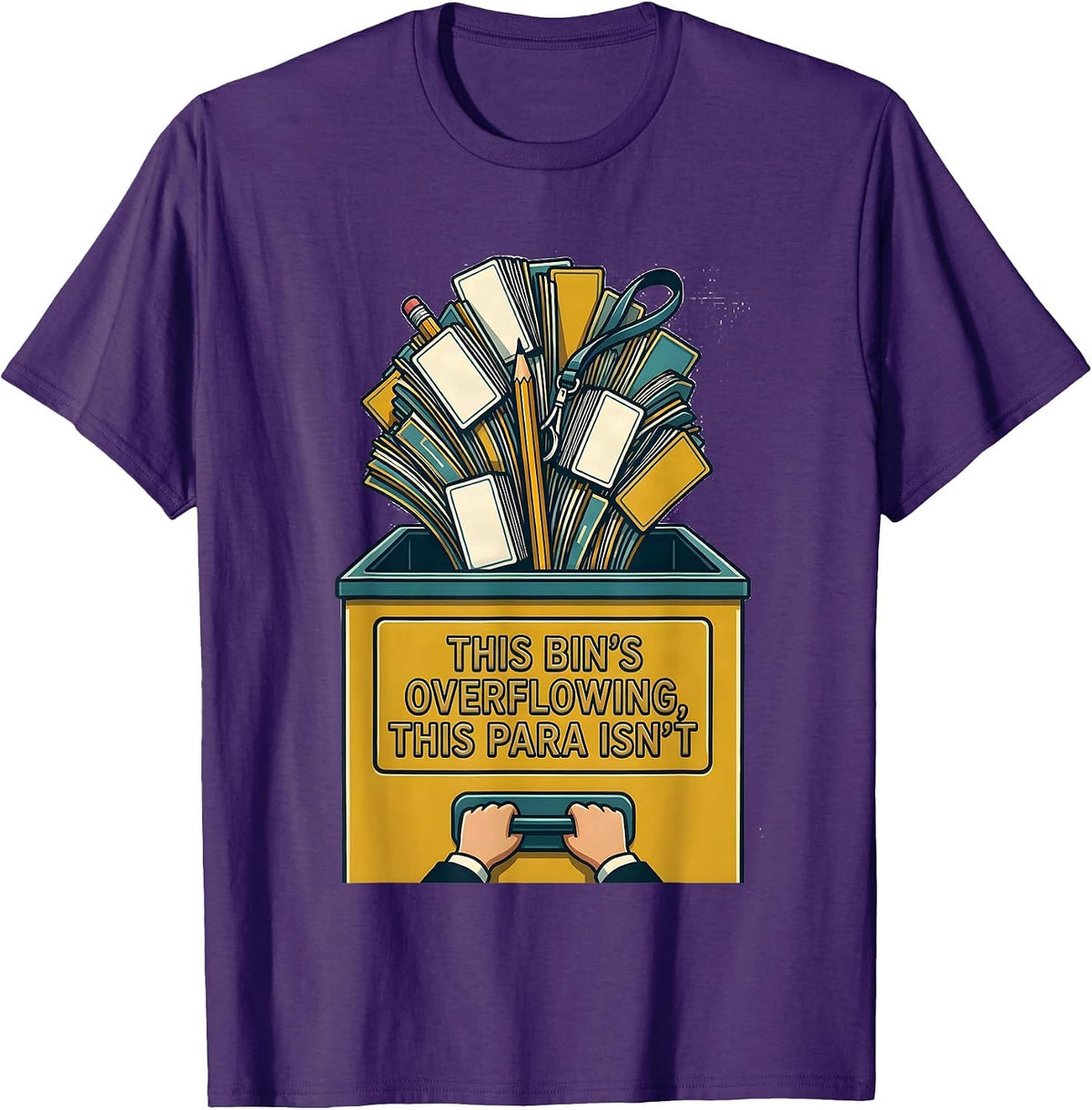 Men's This Bin's Overflowing, This Para Isn't Funny T-Shirt - Purple