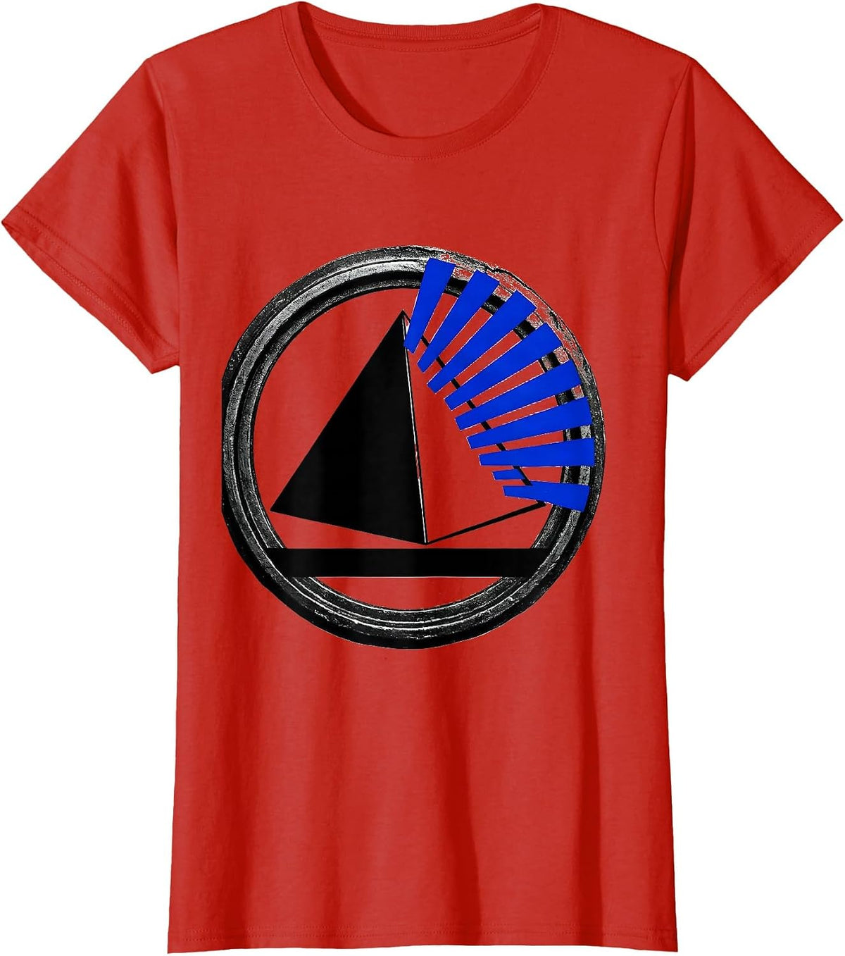 Women's Crystal Prism Data Light Refraction Graphic T-Shirt - Red
