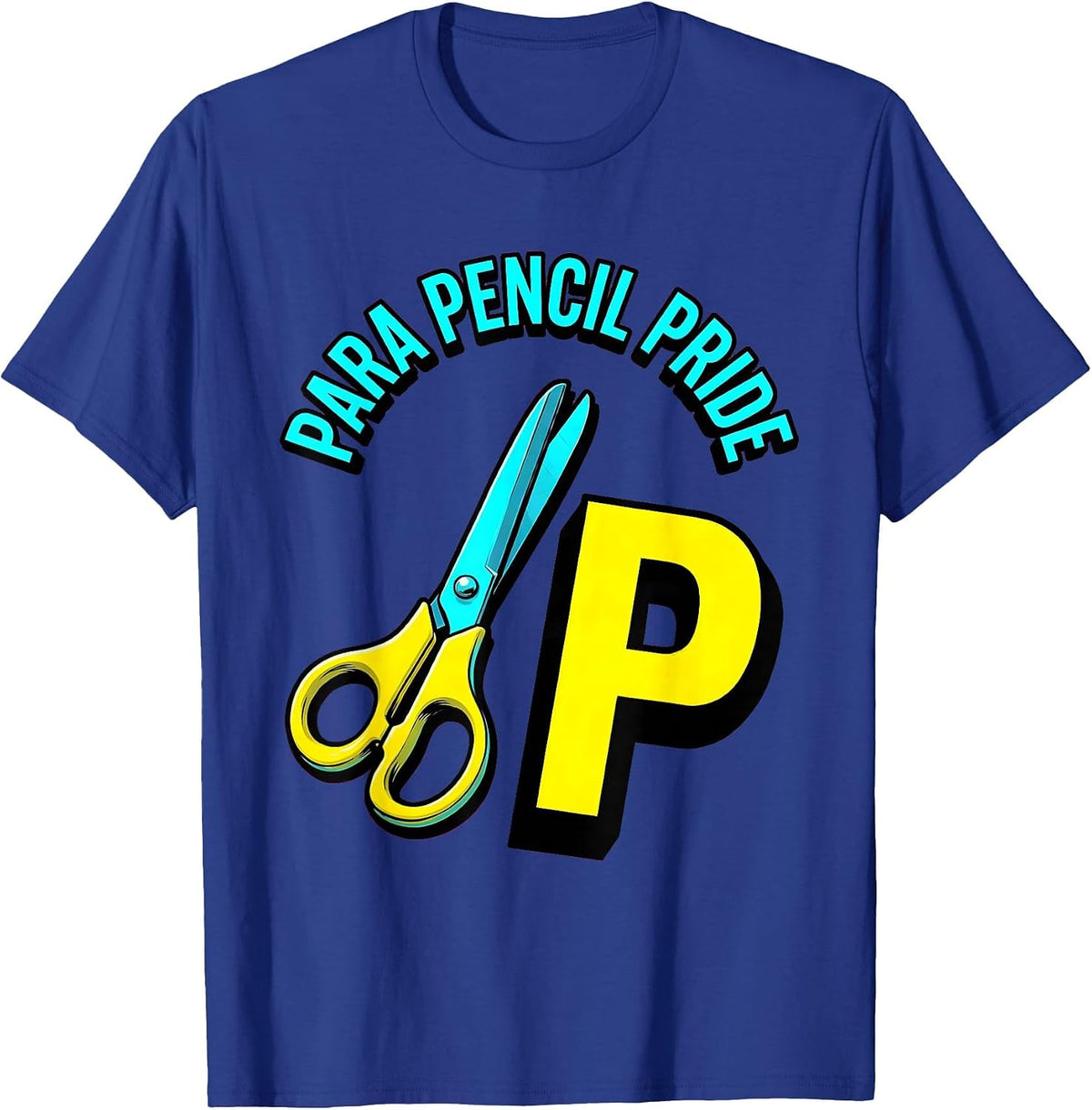 Para Pencil Pride Pop Art Pre-K Teacher Back To School T-Shirt - Royal Blue