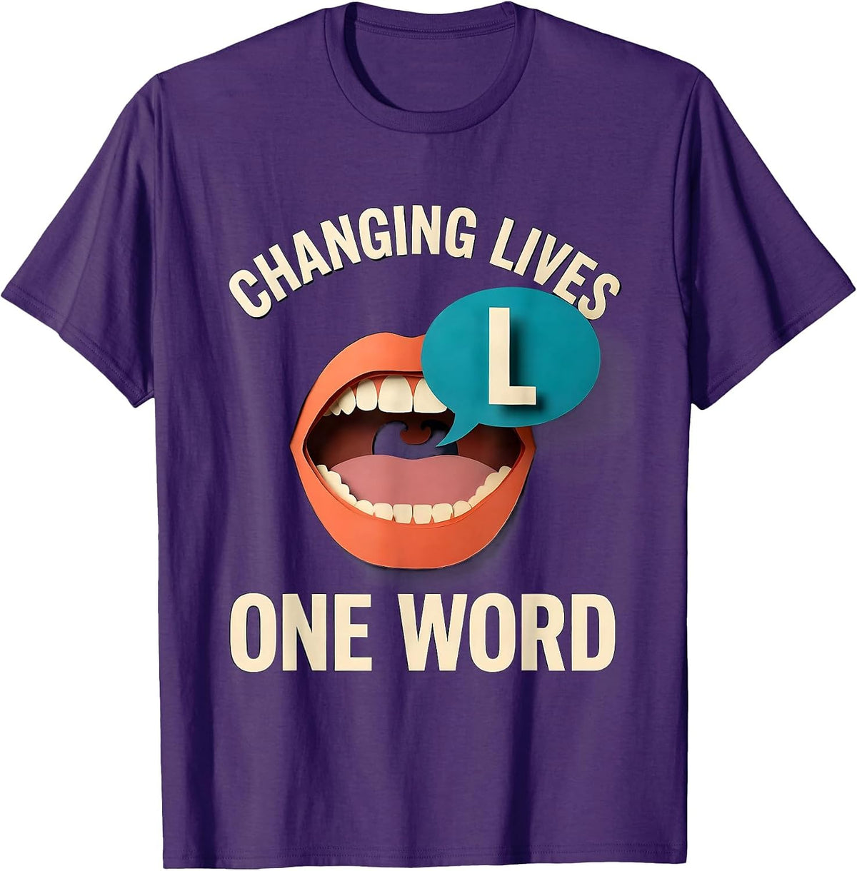 Changing Lives One Word SLP Design T-Shirt - Purple