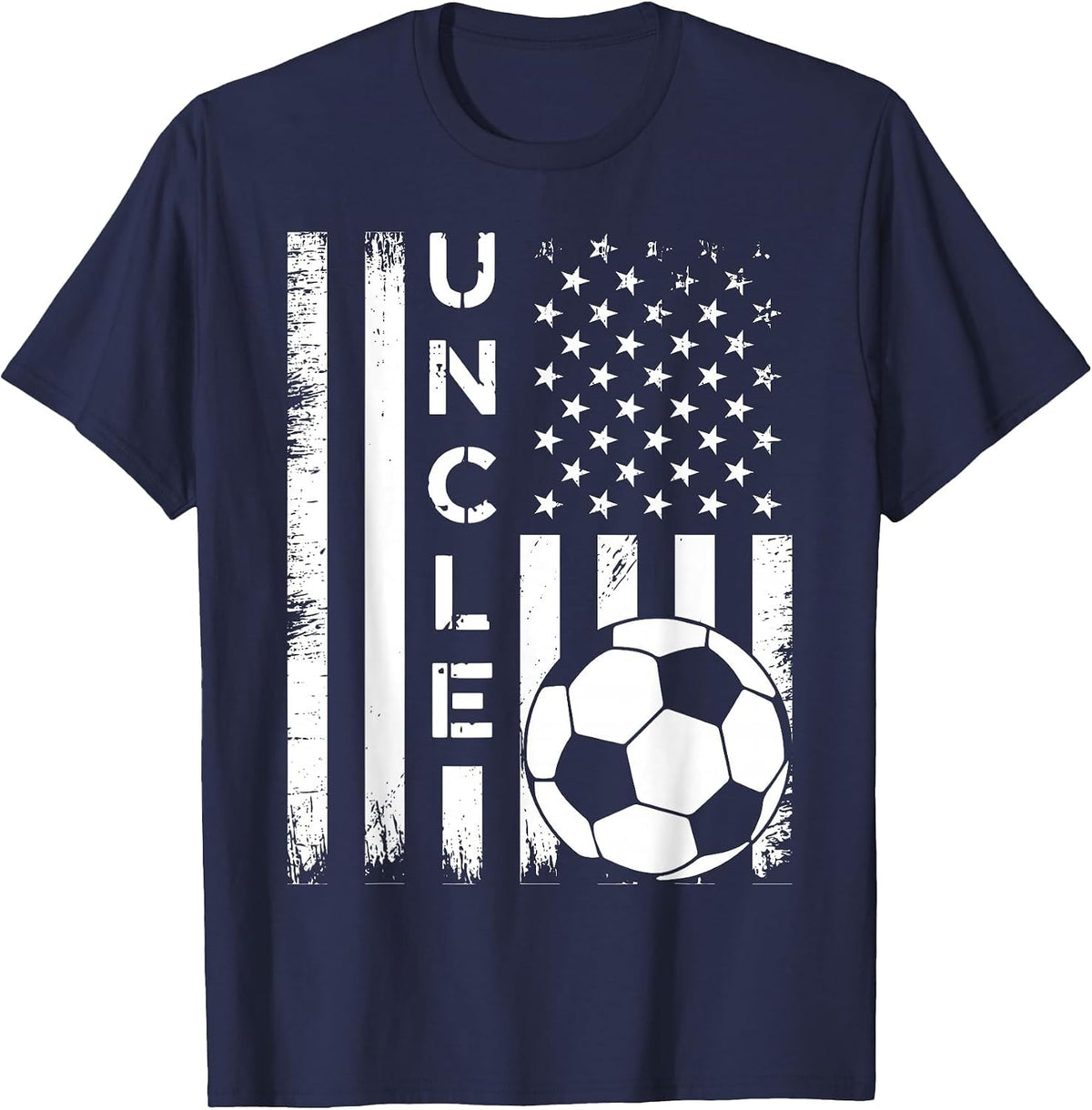 Soccer Uncle American Flag Vintage T-Shirt - Navy Blue