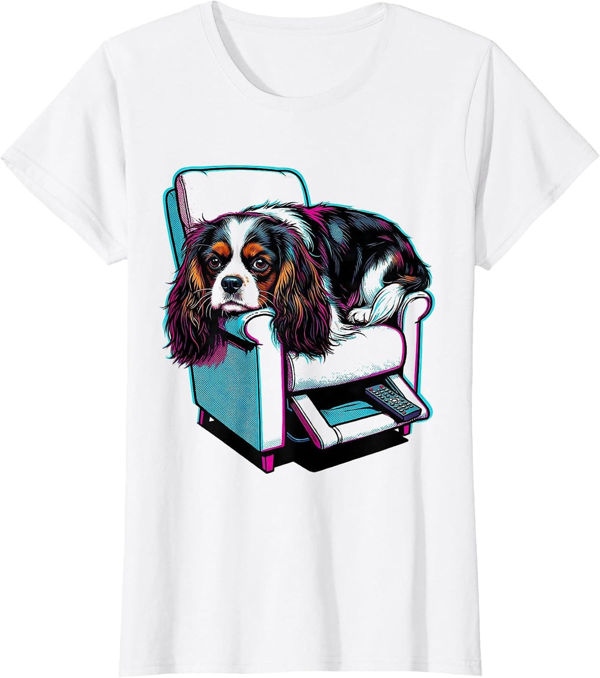 Cavalier King Charles Spaniel Pop Art Dog Lover Gift T-Shirt - White