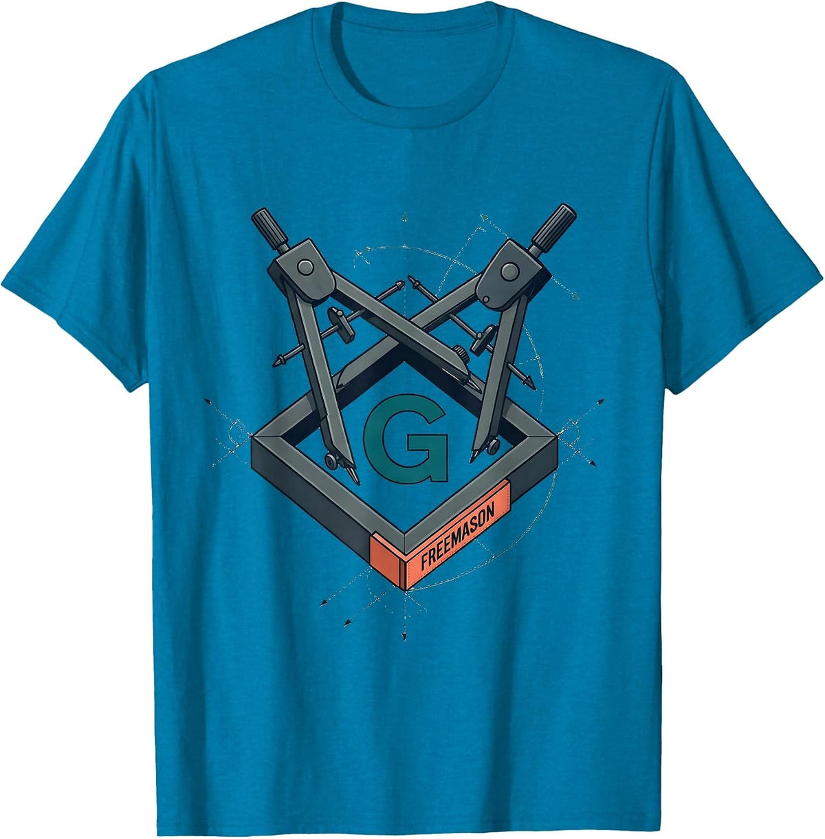 Freemason Square and Compass Fraternal Pride Masonic Gift T-Shirt - Sapphire Blue