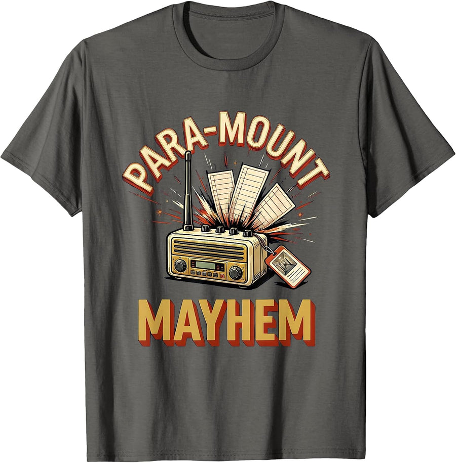 Para-Mount Mayhem Funny Paraprofessional Paraeducator T-Shirt, Men, Asphalt Grey, Large - As Pictured