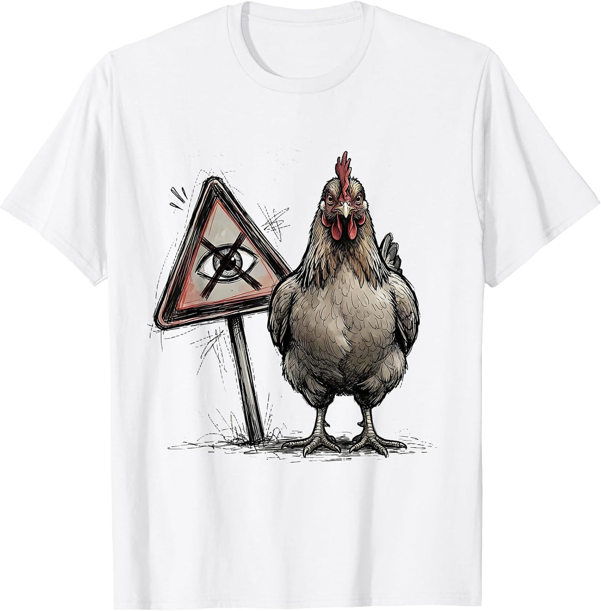 Men's Chicken Butt Funny Chicken Lover Gift T-Shirt - White