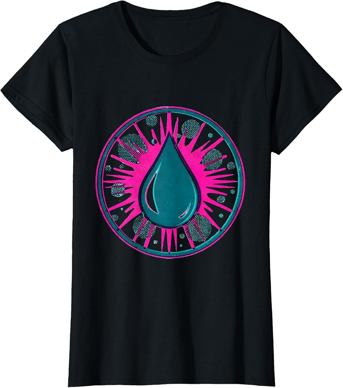 Ink Drop Splash Art Graphic Tee T-Shirt - Black