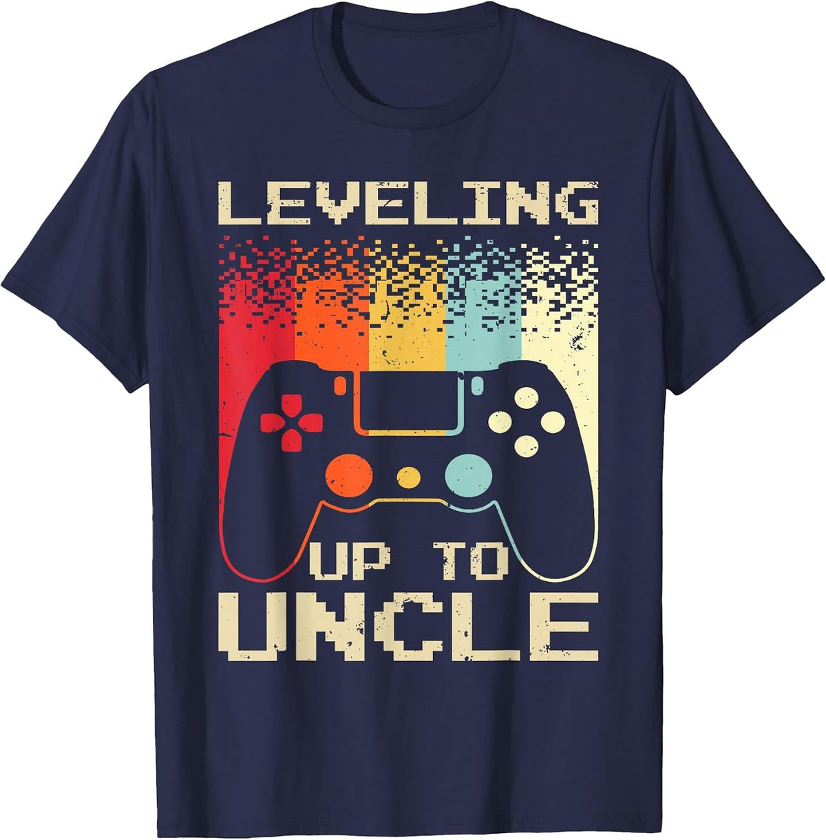 Best New Uncle for Men Boys Soon to Be Uncle Nephew Gamer T-Shirt - Navy Blue
