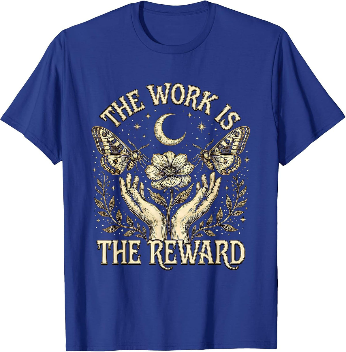 Men's The Work Is The Reward Social Worker Design T-Shirt - Royal Blue
