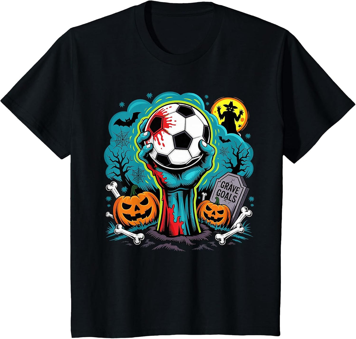 Grave Goals Zombie Soccer Halloween for Soccer Players T-Shirt - Black