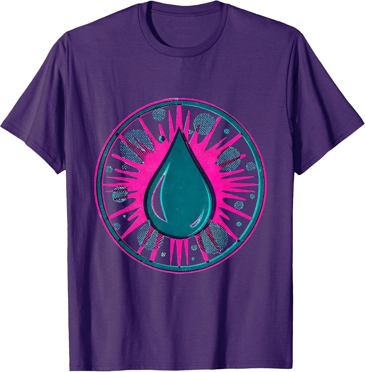 Ink Drop Splash Art Graphic Tee T-Shirt - Purple