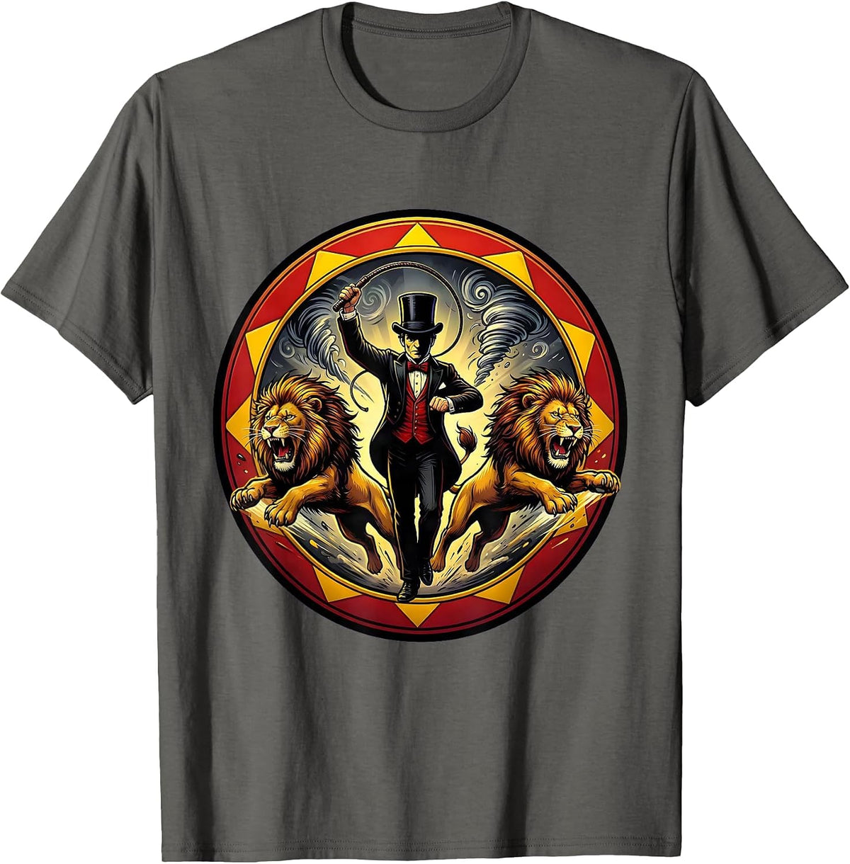 Chaos Coordinator Ringmaster Lion Tamer Graphic T-Shirt - Asphalt Grey