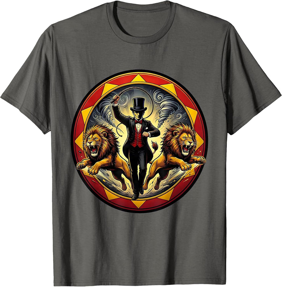 Chaos Coordinator Ringmaster Lion Tamer Graphic T-Shirt - Asphalt Grey