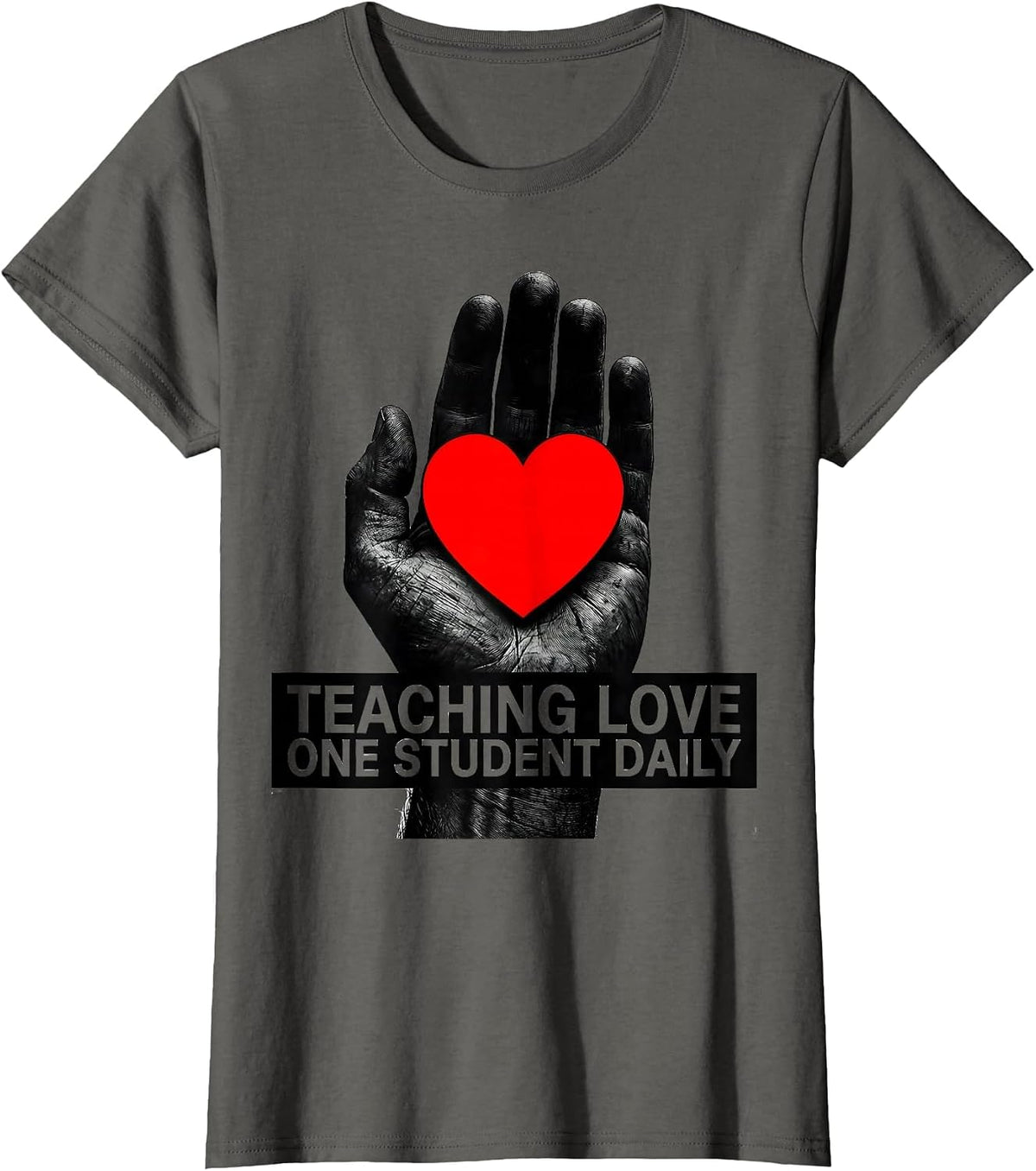 Women's Teaching Love One Student Daily Special Ed Design T-Shirt - Asphalt Grey