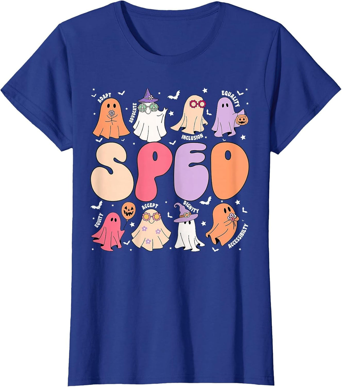 Special Education Teacher Ghosts Halloween SPED Teacher T-Shirt - Royal Blue