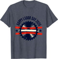 Happy Labor Day 2026 Patriotic Union Worker Pride T-Shirt - Heather Blue
