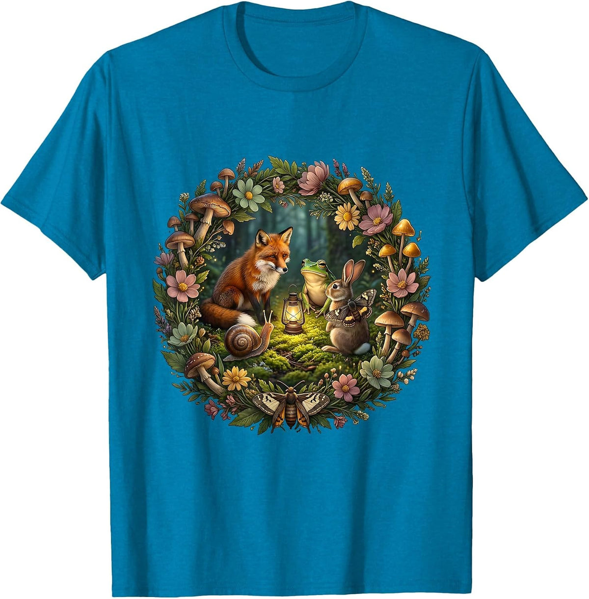 Social Worker Diverse Community Circle Illustration T-Shirt - Sapphire Blue