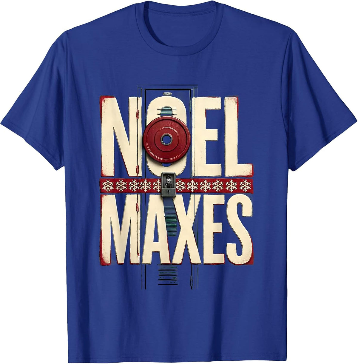 Men's Noel Maxes Funny Christmas Gym Workout Weightlifting Gift T-Shirt - Royal Blue