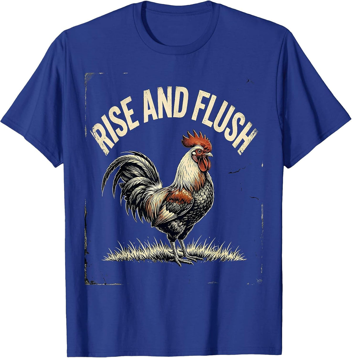 Rise and Flush Distressed Pheasant Hunting Upland Bird T-Shirt - Royal Blue