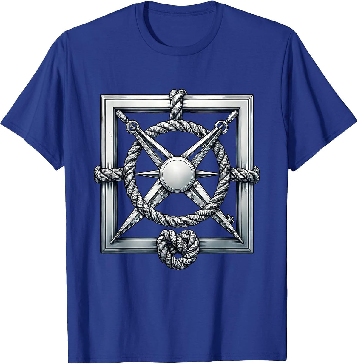 Men's Square And Compass Masonic Brotherhood Pride Freemason T-Shirt - Royal Blue