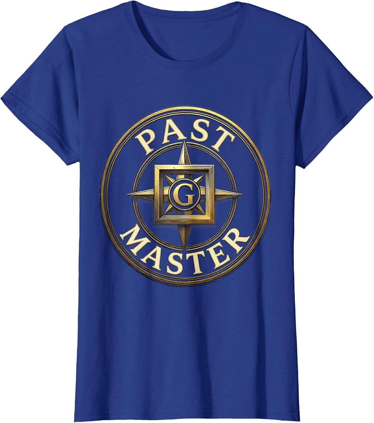 Women's Past Master Masonic Square and Compass Freemason Grand Lodge T-Shirt - Royal Blue