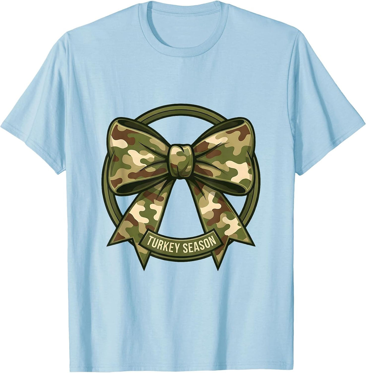 Men's Turkey Season Camo Bow Hunting Ol Lady Outdoor Pride T-Shirt - Baby Blue