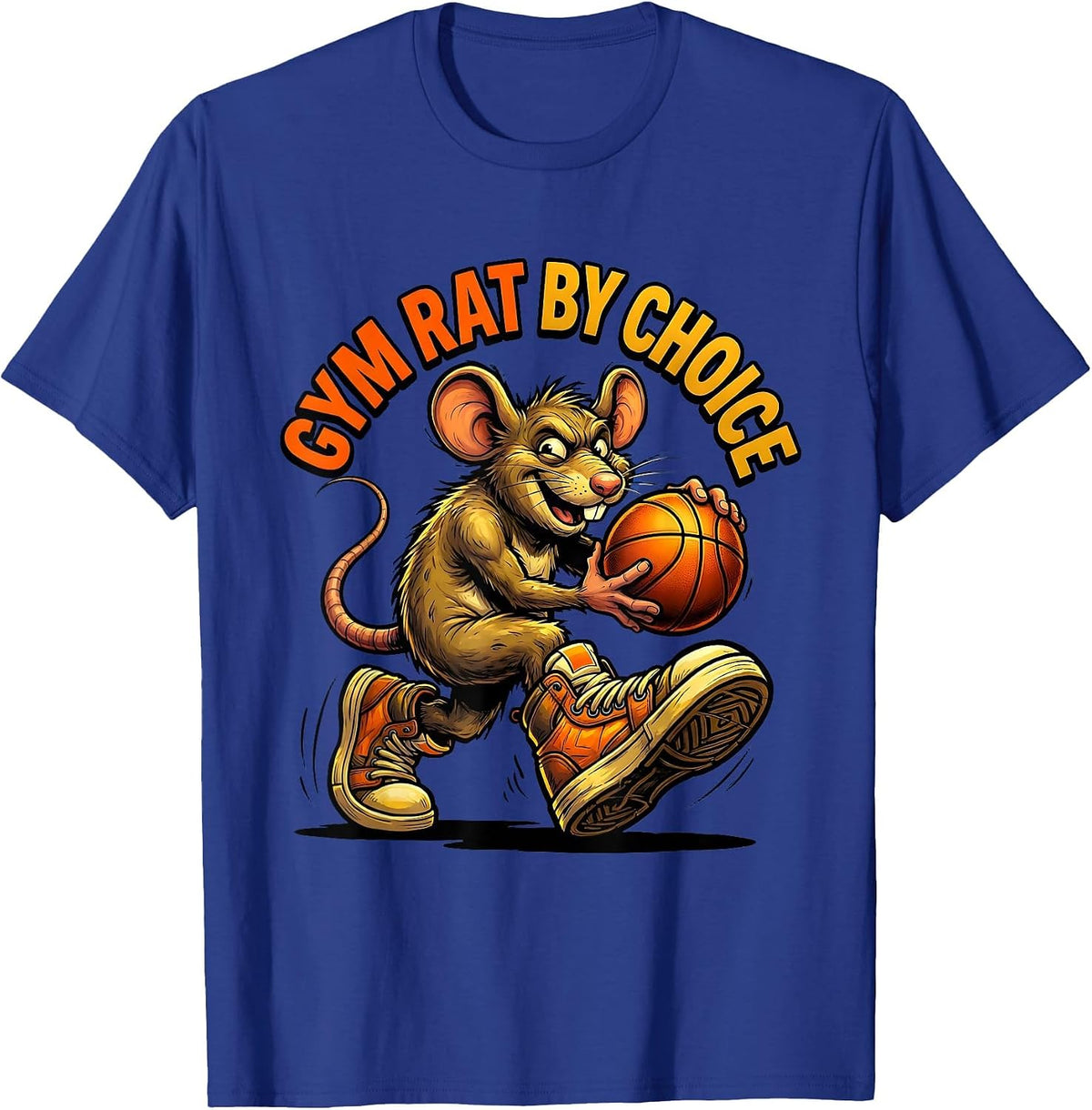 Gym Rat By Choice Basketball Lover Design T-Shirt - Royal Blue