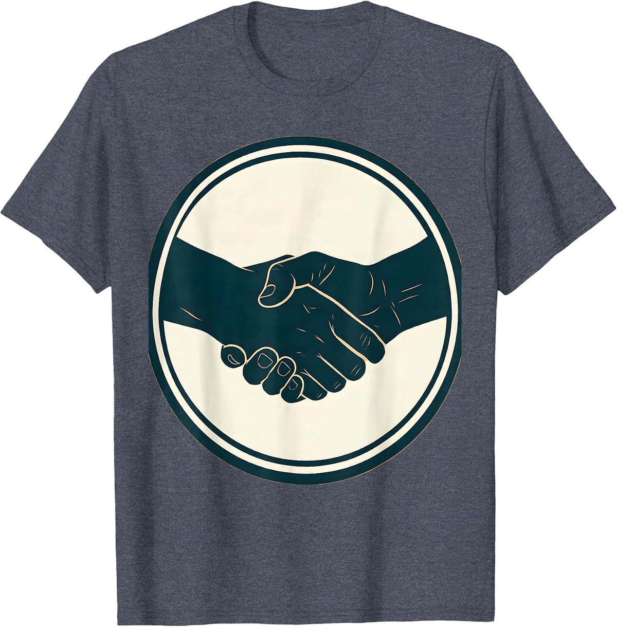 Physical Therapy Supportive Handshake Illustration T-Shirt - Heather Blue