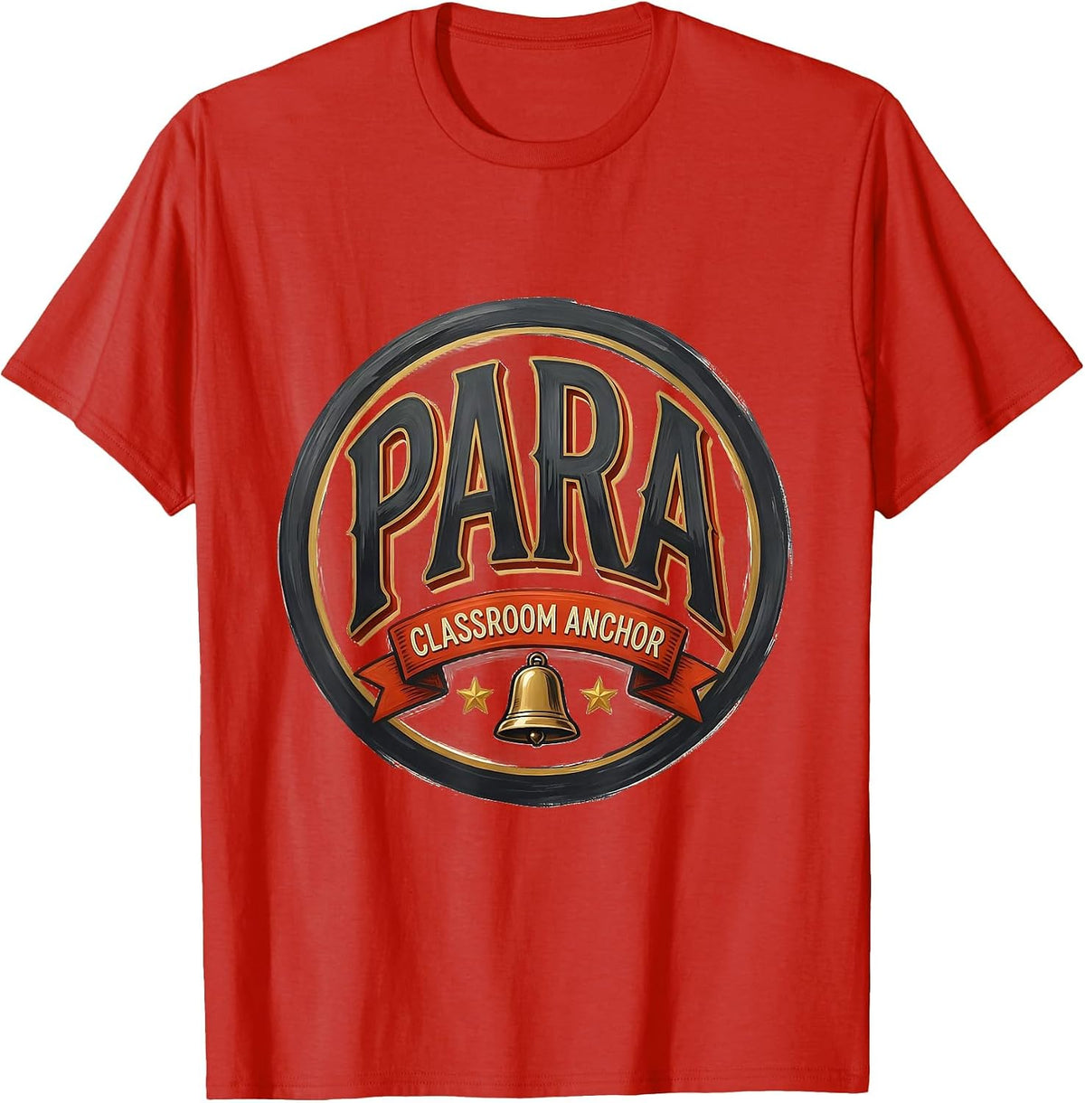 Men's Para Classroom Anchor Sign Painter Showcard Paraeducator T-Shirt - Red