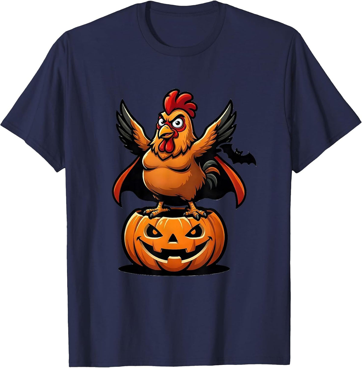 Chicken Halloween Costume Funny Farm Lover Humor T-Shirt - Navy Blue
