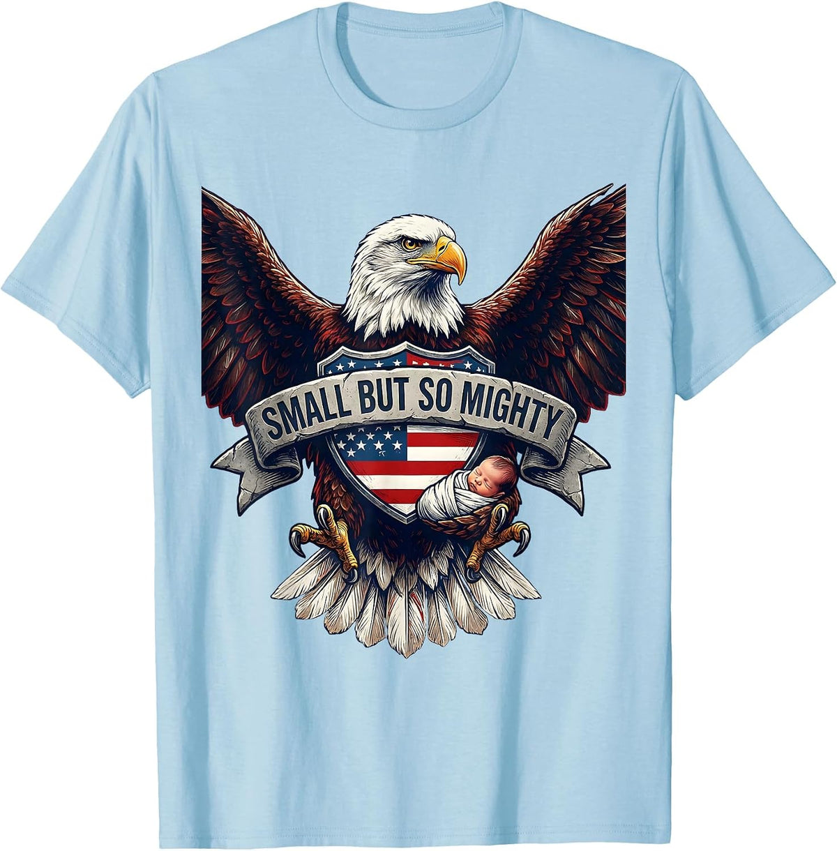 Men's Small But So Mighty NICU Nurse Design T-Shirt - Baby Blue
