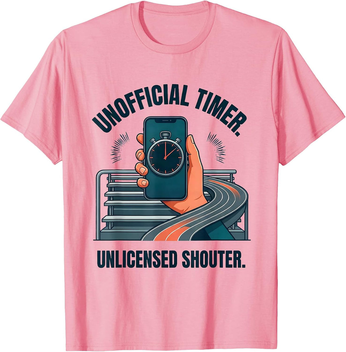 Men's Unofficial Timer Unlicensed Shouter Track Mom Track T-Shirt - Pink